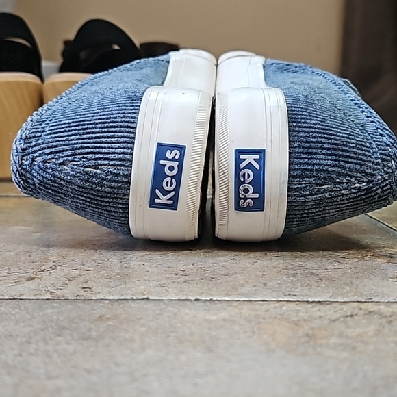 Amazing Keds double decker blue denim corduroy slip on sneakers size 8 - Picture 4 of 5